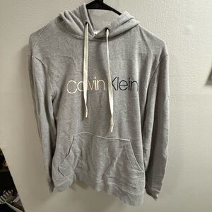 Calvin Klein Light Gray Logo Pullover Hoodie